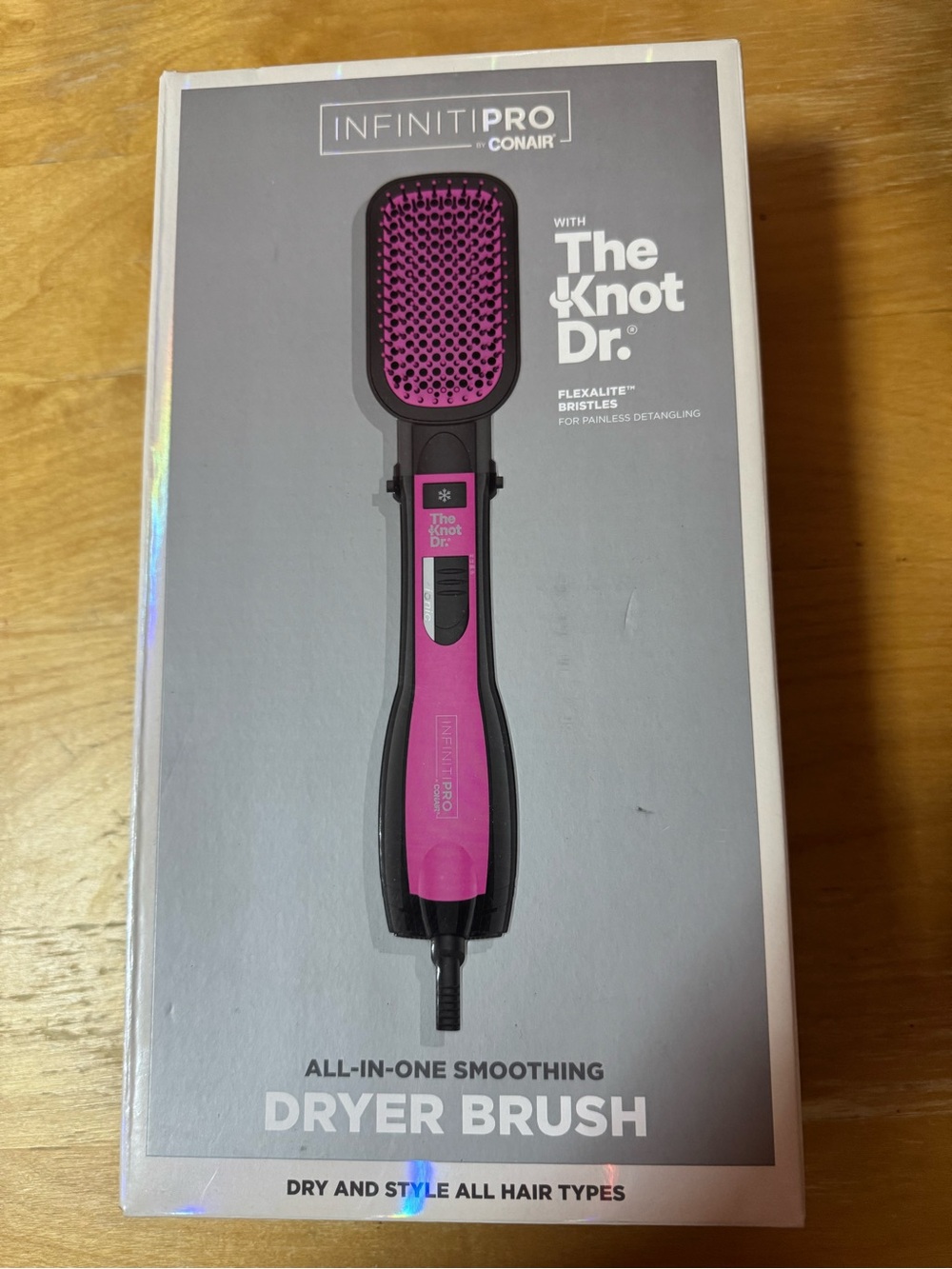 NIB InfinitiPRO by Conair The Knot Dr. All-in-One Pink Dryer Brush